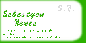 sebestyen nemes business card